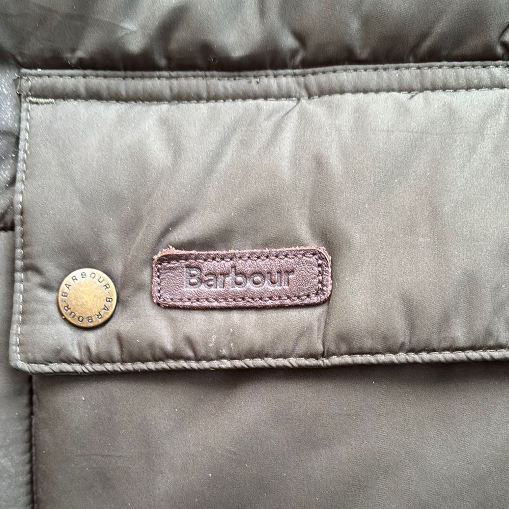 Barbour Olive & Brown Quilted Puffer Jacket Men's (Size: XL) - Picture 3 of 10